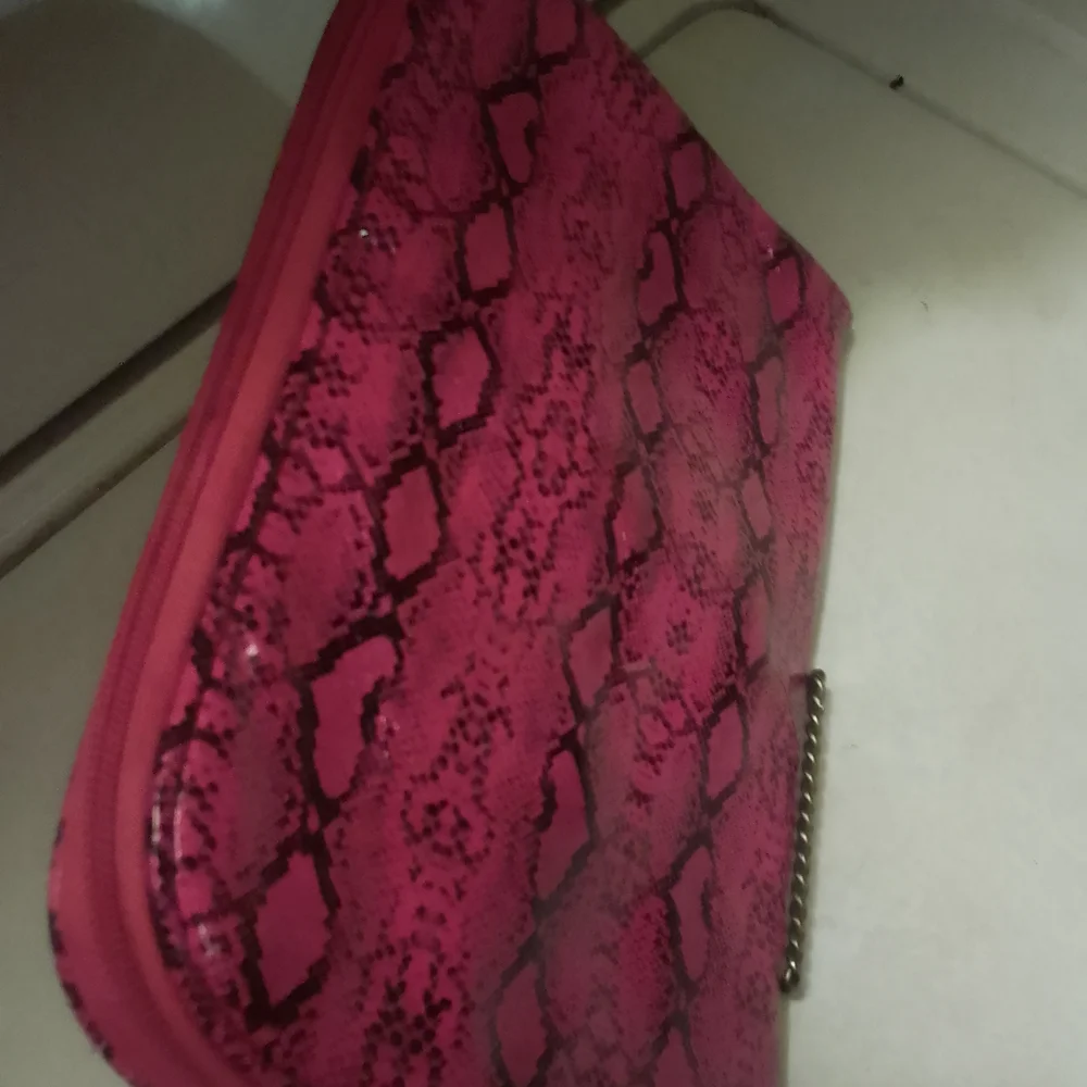 Steve Madden Vibrant Pink Snake‎ Print Cosmetic Bag